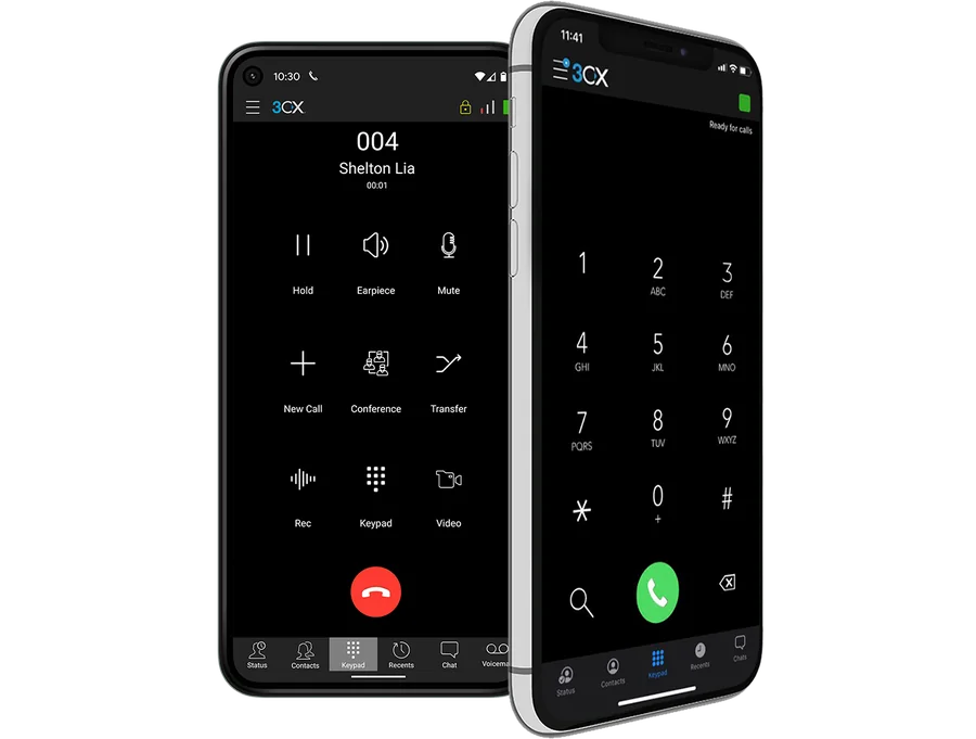Esempi delle app 3CX su smartphone